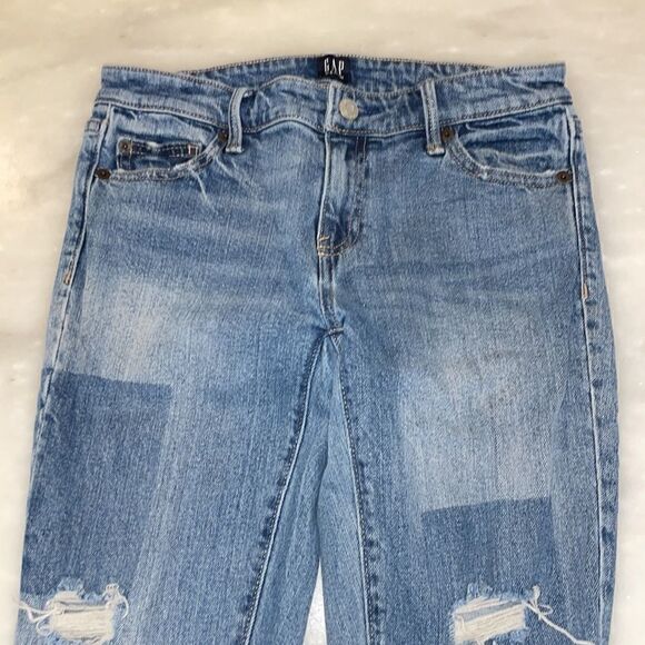 Gap Denim Girlfriend Distressed Ankle Jeans - Picture 6 of 14